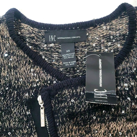 INC International Concepts womens XS multicolor sweater with some dazzle - Picture 3 of 8